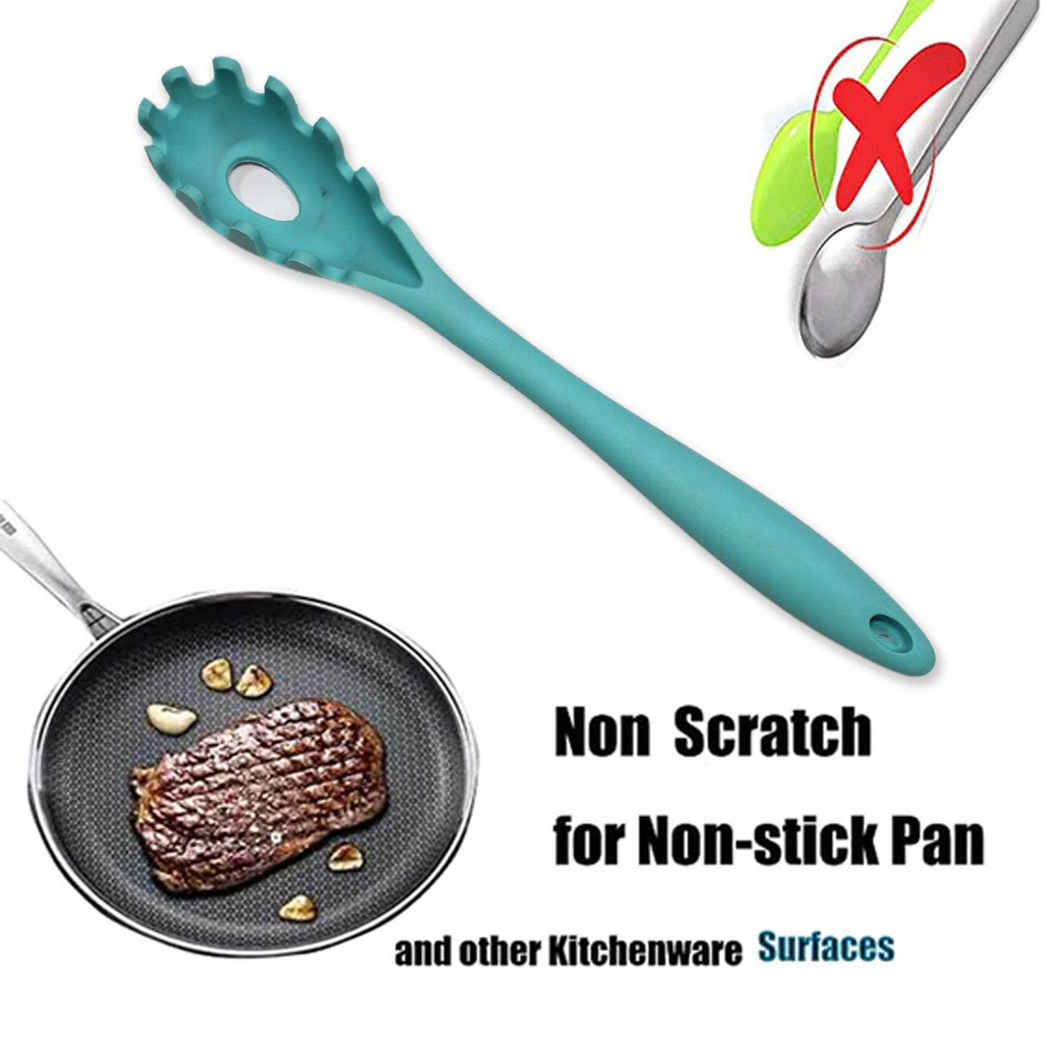 5398 Pasta Fork High Heat Resistant Hygienic One Piece Design, Spaghetti Strainer & Server Spoon Pasta Forks DeoDap 5398 Pasta Fork High Heat Resistant Hygienic One Piece Design, Spaghetti Strainer & Server Spoon Pasta Forks DeoDap